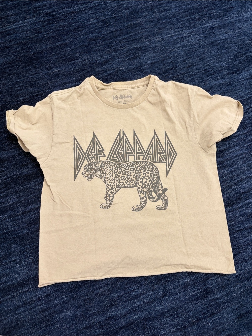 Def Leppard Leopard Graphic Short Sleeve Tee - Beige